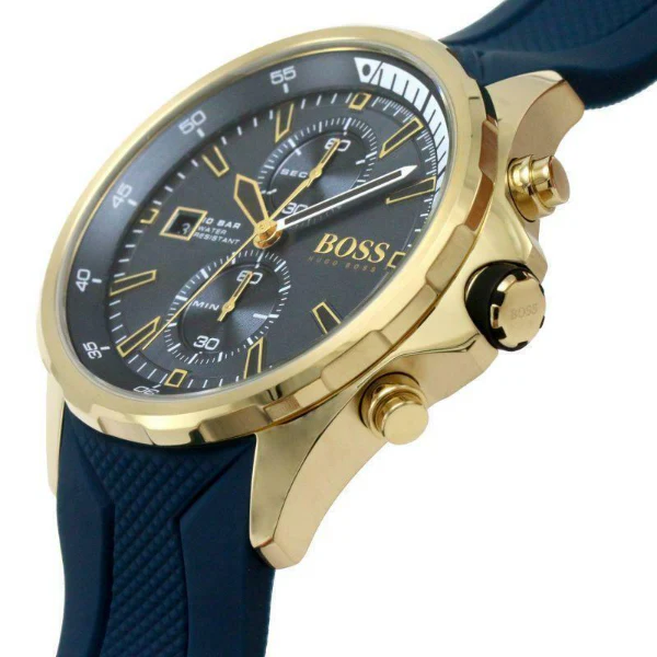 HUGO BOSS Globetrotter Blue Silicone Strap Blue Dial Chronograph Quartz Watch for Gents - 1513822 - Image 2