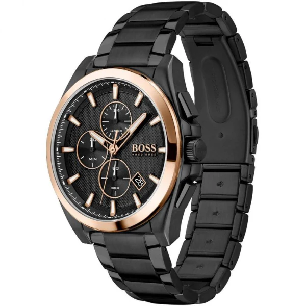 HUGO BOSS Grandmaster Black Stainless Steel Black Dial Chronograph Quartz Watch for Gents - 1513885 - Image 2