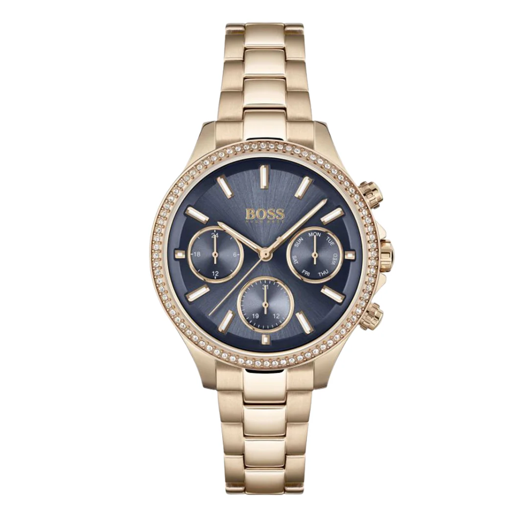 HUGO BOSS Hera Gold Stainless Steel Blue Dial Quartz Watch for Ladies - 1502566