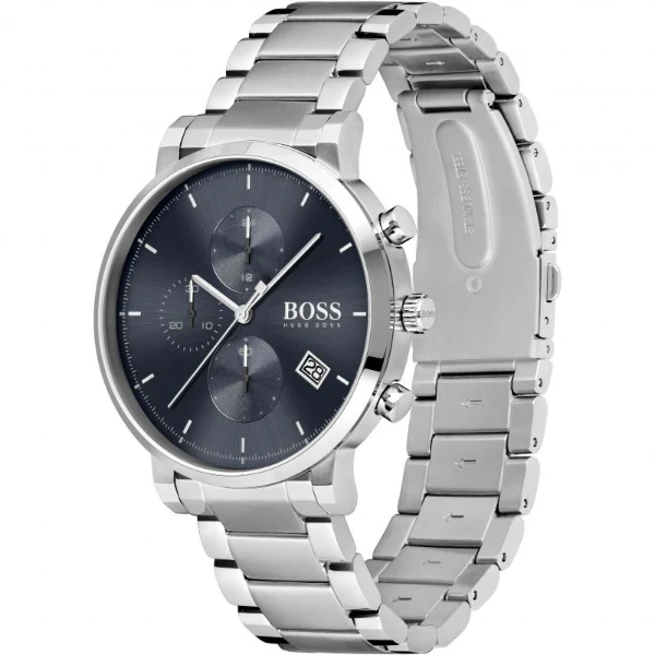 HUGO BOSS Integrity Silver Stainless Steel Blue Dial Chronograph Quartz Watch for Gents - HUGO BOSS 1513779 - Image 2