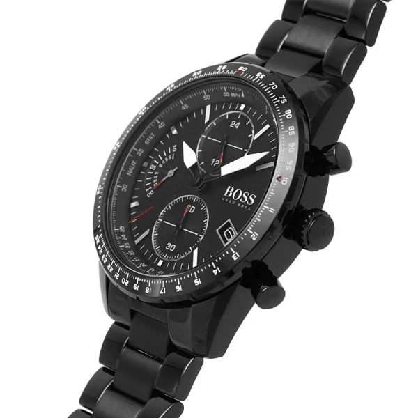 HUGO BOSS Pilot Edition Black Stainless Steel Black Dial Chronograph Quartz Watch for Gents - 1513854 - Image 2