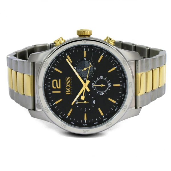 HUGO BOSS Professional Two-tone Stainless Steel Black Dial Chronograph Quartz Watch for Gents - HUGO BOSS 1513529 - Image 3