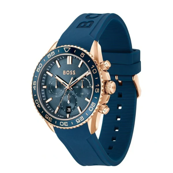 Hugo Boss Runner Blue Silicone Strap Blue Dial Chronograph Quartz Watch for Gents - Boss 1514169 - Image 2