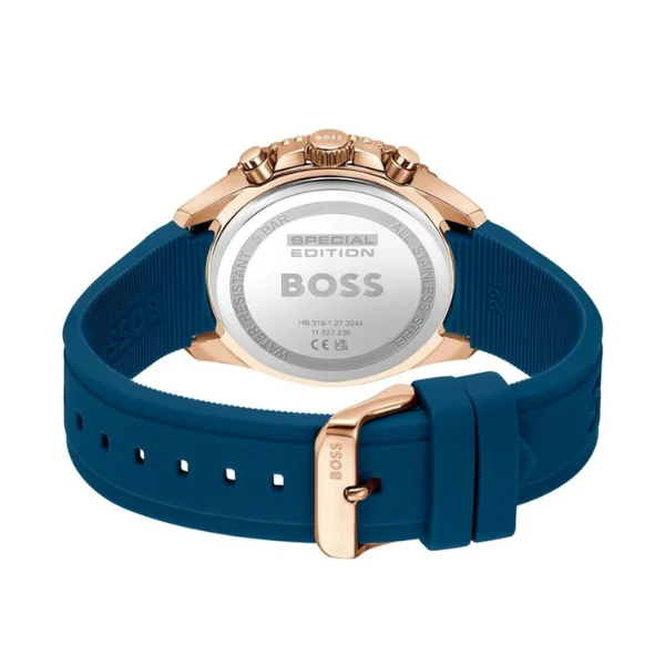 Hugo Boss Runner Blue Silicone Strap Blue Dial Chronograph Quartz Watch for Gents - Boss 1514169 - Image 3