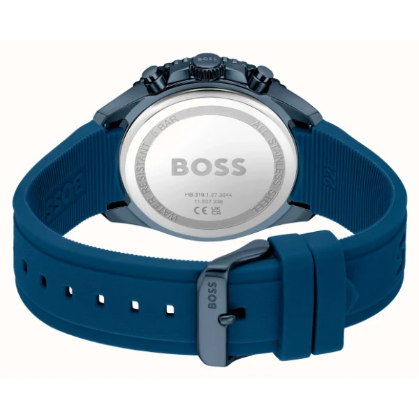 Hugo Boss Runner Navy Blue Silicone Strap Blue Dial Chronograph Quartz Watch for Gents - Boss 1514142 - Image 4