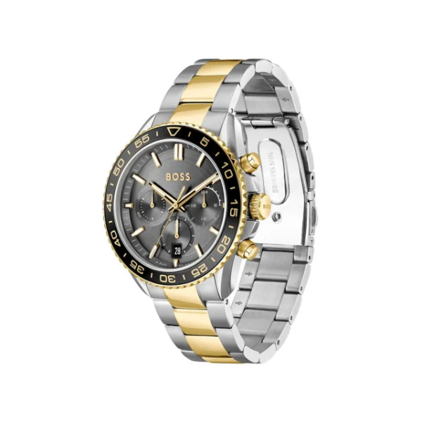 Hugo Boss Runner Two-tone Stainless Steel Grey Dial Chronograph Quartz Watch for Gents - Boss 1514144 - Image 2