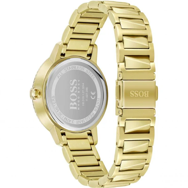 HUGO BOSS Signature Gold Stainless Steel Gold Dial Quartz Watch for Ladies - 1502541 - Image 2