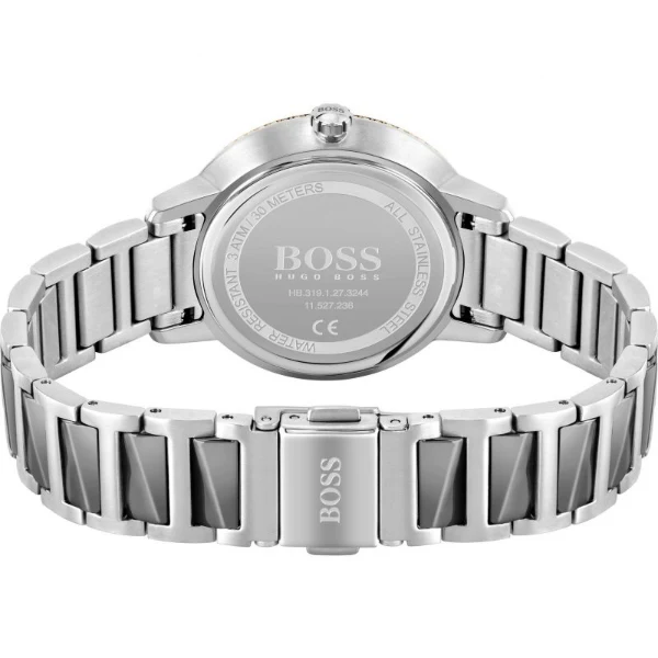 HUGO BOSS Signature Grey Stainless Steel Grey Dial Quartz Watch for Ladies - 1502569 - Image 2