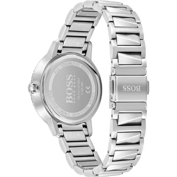 HUGO BOSS Signature Silver Stainless Steel Silver Dial Quartz Watch for Ladies - 1502539 - Image 2