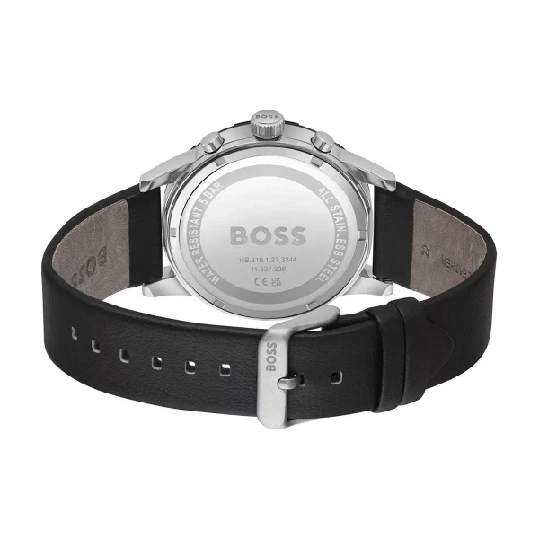 Hugo Boss Solgrade Black Leather Strap Black Dial Chronograph Quartz Watch for Gents - Boss 1514031 - Image 3