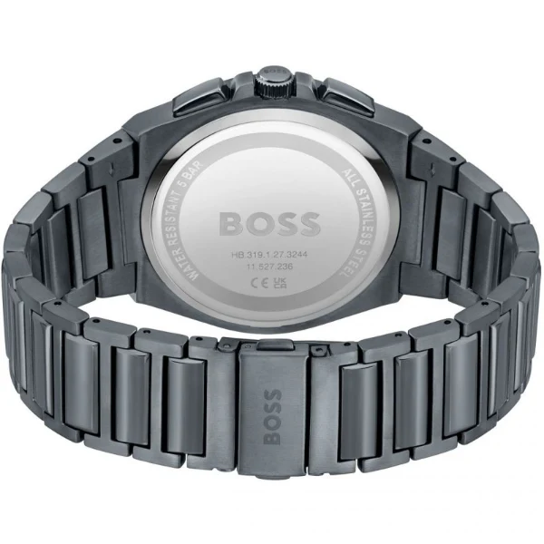 HUGO BOSS Steer GQ Grey Stainless Steel Grey Dial Chronograph Quartz Watch for Gents - 1513996 - Image 2