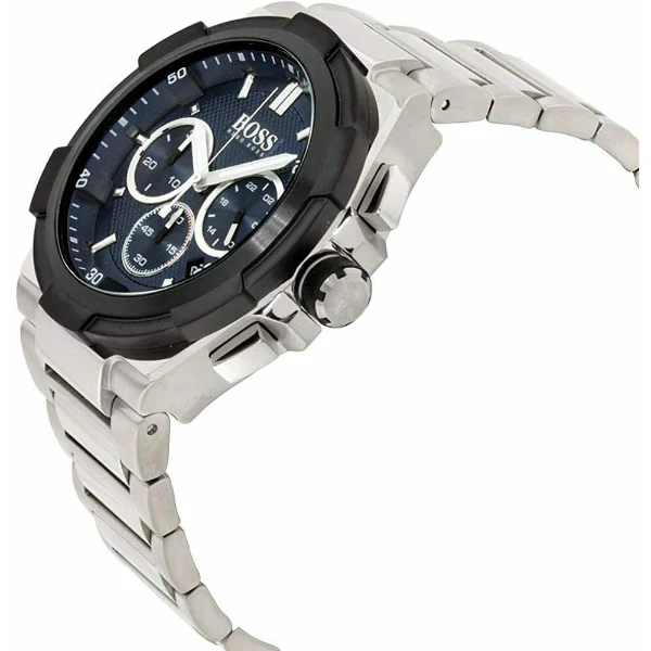 HUGO BOSS Supernova Silver Stainless Steel Blue Dial Chronograph Quartz Watch for Gents - 1513360 - Image 2
