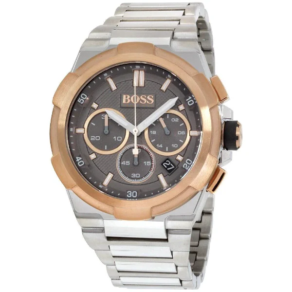 HUGO BOSS Supernova Silver Stainless Steel Grey Dial Chronograph Quartz Watch for Gents - 1513362 - Image 2