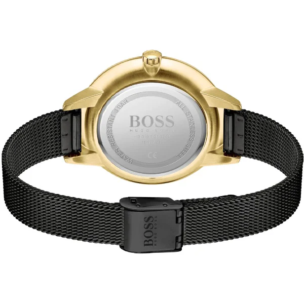 HUGO BOSS Symphony Black Mesh Bracelet Black Dial Quartz Watch for Ladies - 1502601 - Image 2