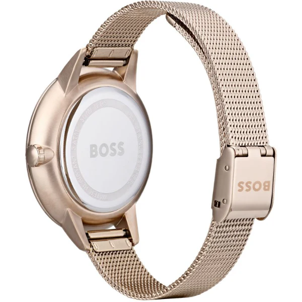 HUGO BOSS Symphony Gold Mesh Bracelet Grey Dial Quartz Watch for Ladies - 1502424 - Image 2