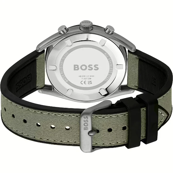 Hugo Boss TOP Green Silicone Strap Green Dial Chronograph Quartz Watch for Gents - 1514092 - Image 2