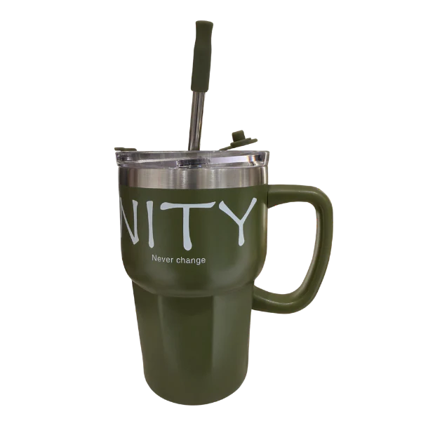 Insulated Tumbler with Handle & Straw Leakproof Hot & Cold Cup - Image 4