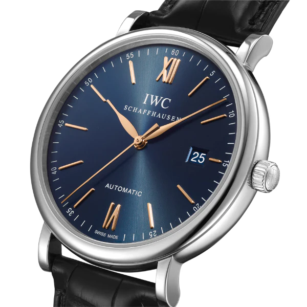 IWC Portofino Black Leather Strap Blue Dial Automatic Watch for Gents - IW356523 - Image 2