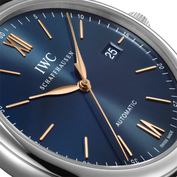 IWC Portofino Black Leather Strap Blue Dial Automatic Watch for Gents - IW356523 - Image 5