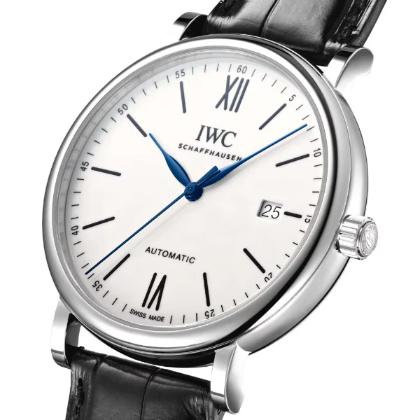 IWC Portofino Black Leather Strap White Dial Automatic Watch for Gents - IW356519 - Image 2