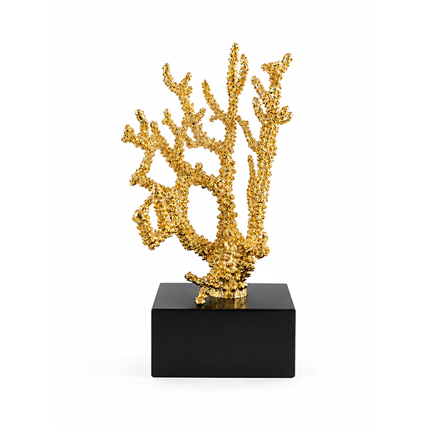 Luxury Gold Coral Sculpture – Modern Artistic Decorative Showpiece