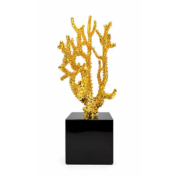 Luxury Golden Coral Sculpture – Modern Decorative Showpiece