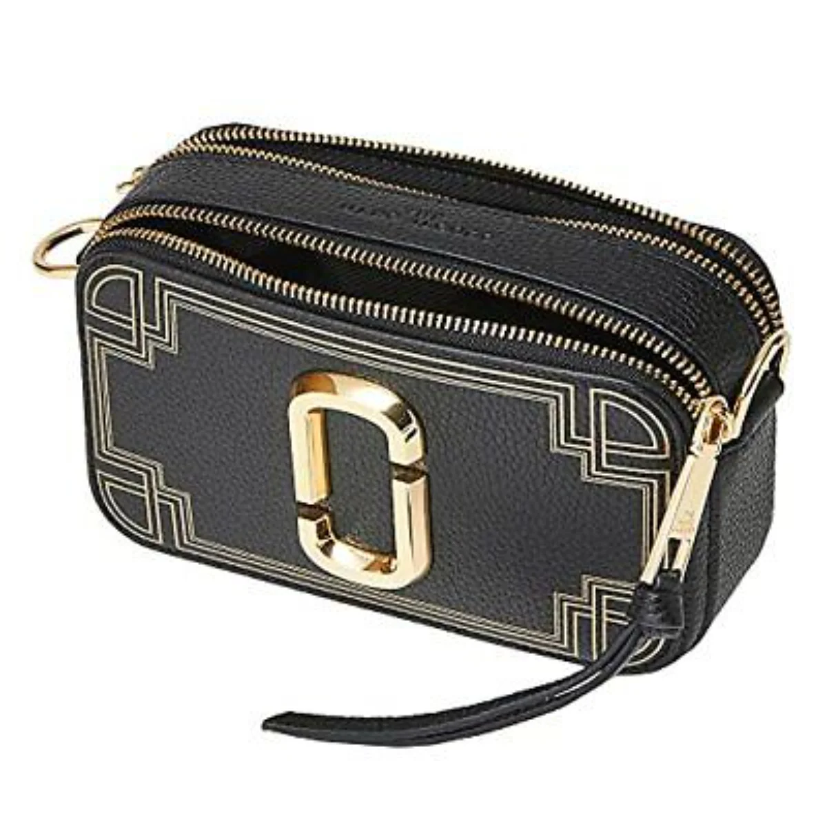 Marc Jacobs The Snapshot Leather Shoulder Bag In Black Multi - H113L01SP21-002 - Image 2