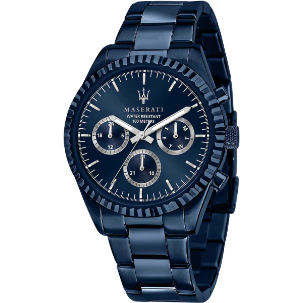 Maserati Competizione Blue Stainless Steel Blue Dial Quartz Watch for Gents - R8853100025