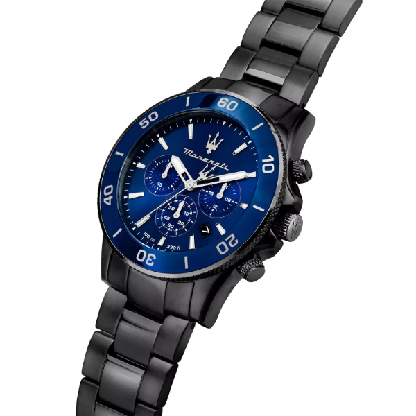 Maserati Competizione Grey Stainless Steel Blue Dial Quartz Watch for Gents - R8873600005 - Image 2