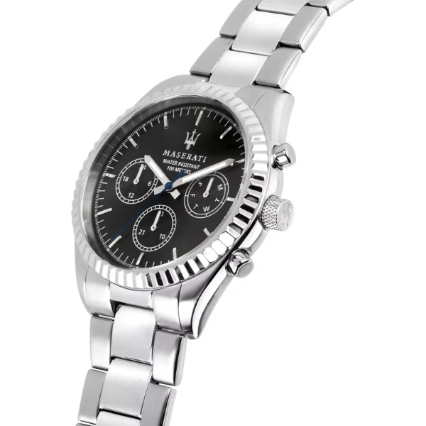 Maserati Competizione Silver Stainless Steel Black Dial Quartz Watch for Gents - R8853100023 - Image 2
