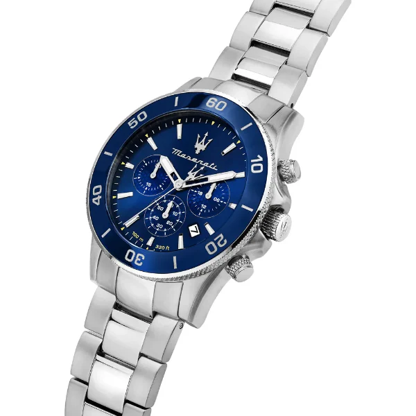 Maserati Competizione Silver Stainless Steel Blue Dial Quartz Watch for Gents - R8873600002 - Image 2