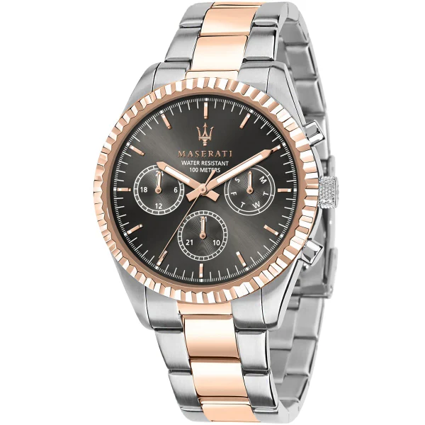 Maserati Competizione Two-Tone Stainless Steel Black Dial Quartz Watch for Gents - R8853100020