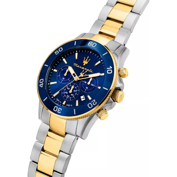 Maserati Competizione Two-Tone Stainless Steel Blue Dial Quartz Watch for Gents - R8873600006 - Image 2