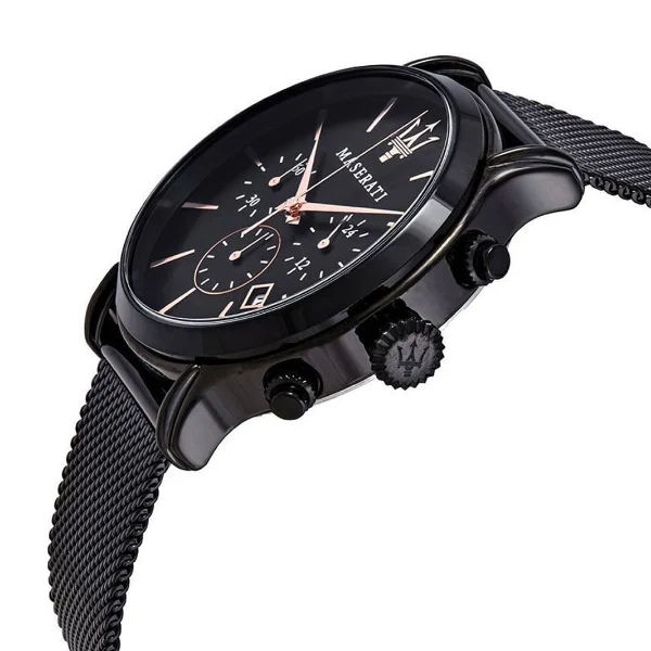 Maserati Epoca Black Mesh Braselet Black Dial Quartz Watch for Gents - R8873618006 - Image 2