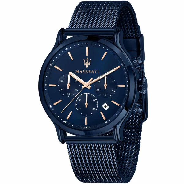 Maserati Epoca Blue Mesh Braselet Blue Dial Quartz Watch for Gents - R8873618010