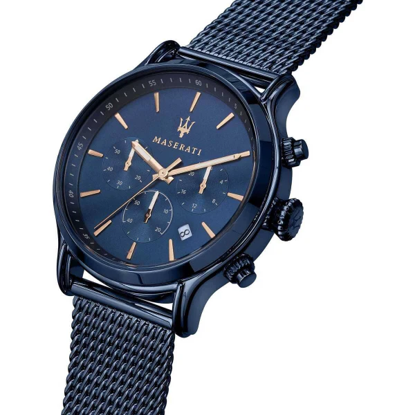 Maserati Epoca Blue Mesh Braselet Blue Dial Quartz Watch for Gents - R8873618010 - Image 2