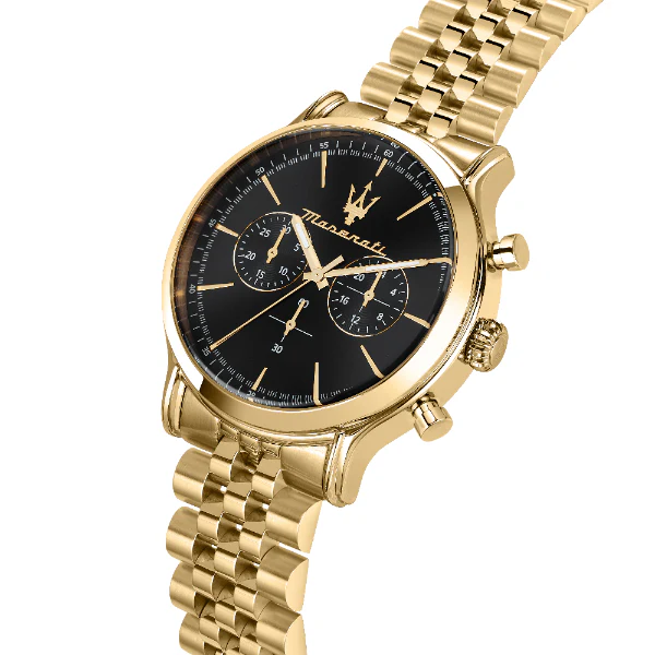 Maserati Epoca Gold Stainless Steel Black Dial Quartz Watch for Gents - R8873618023 - Image 2