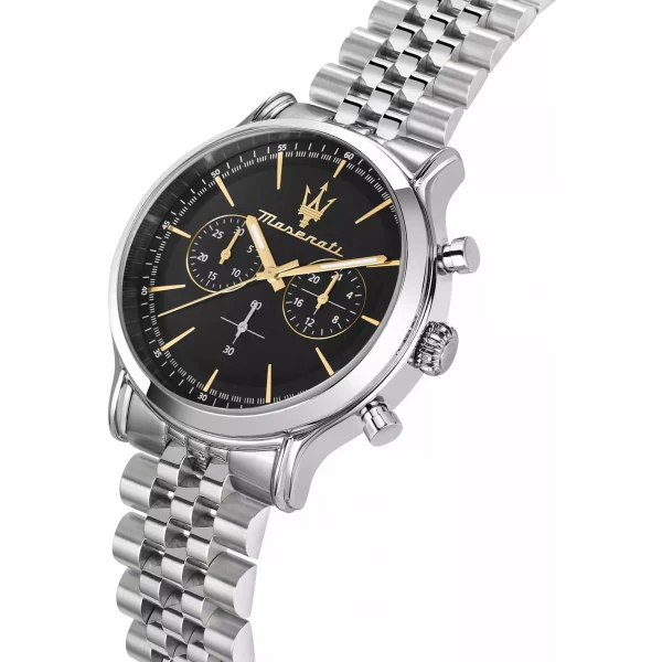 Maserati Epoca Silver Stainless Steel Black Dial Quartz Watch for Gents - R8873618017 - Image 2