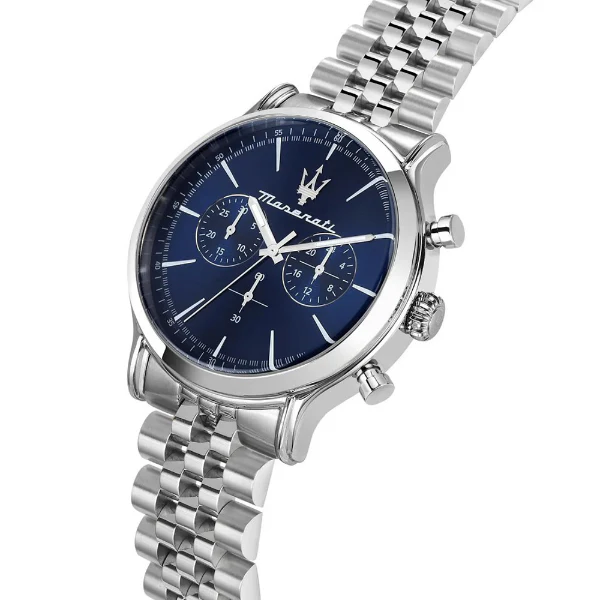 Maserati Epoca Silver Stainless Steel Blue Dial Quartz Watch for Gents - R8873618024 - Image 2