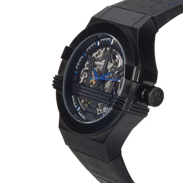 Maserati Potenza Black Leather Strap White Dial Automatic Watch for Gents - R8821108009 - Image 2