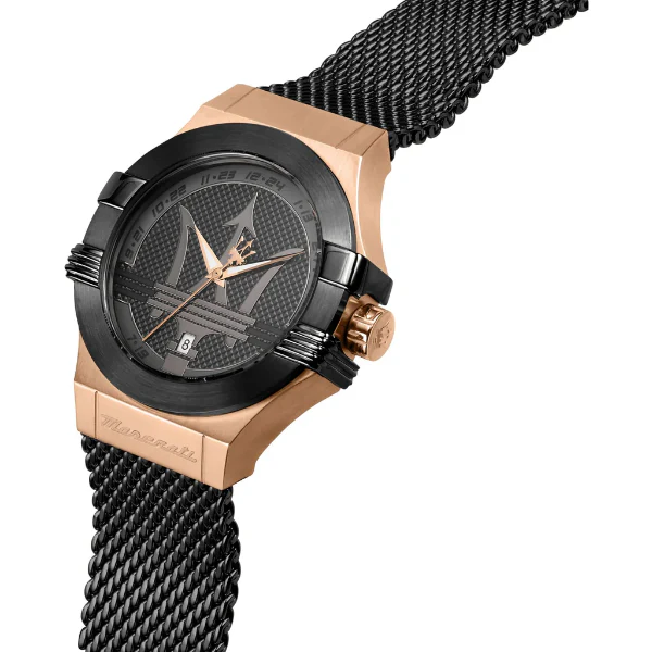 Maserati Potenza Black Mesh Braselet Black Dial Quartz Watch for Gents - R8853108010 - Image 2