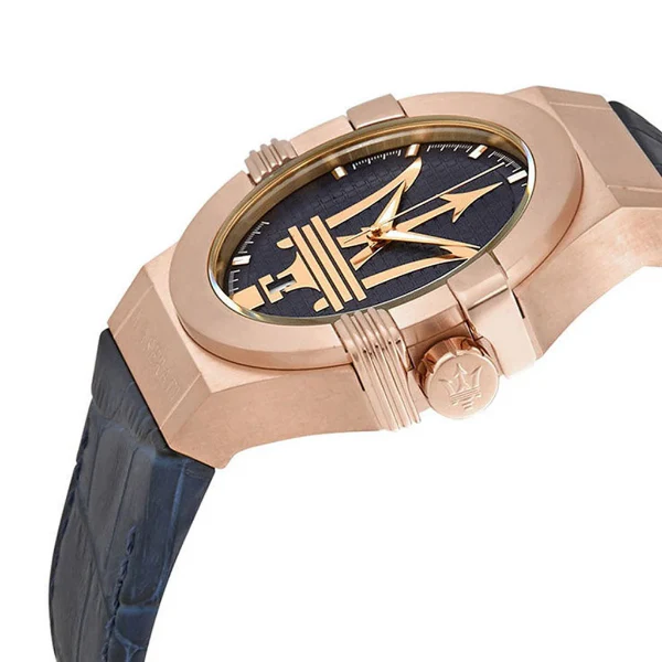 Maserati Potenza Blue Leather Strap Blue Dial Quartz Watch for Gents - R8851108027 - Image 2