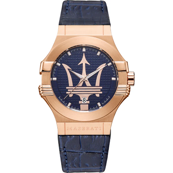 Maserati Potenza Blue Leather Strap Blue Dial Quartz Watch for Gents - R8851108027 - Image 3