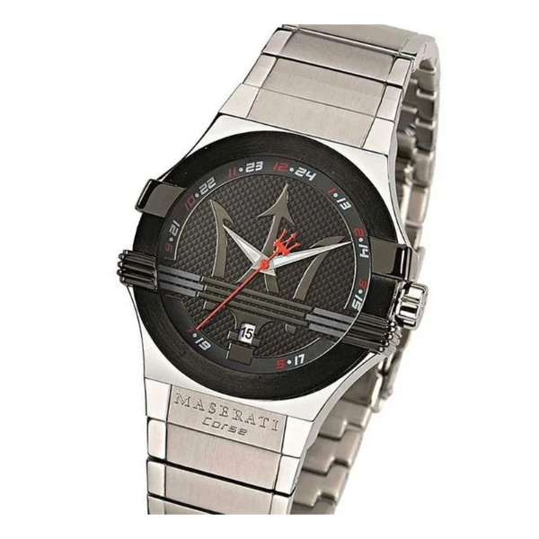 Maserati Potenza Silver Stainless Steel Black Dial Quartz Watch for Gents - R8853108001 - Image 2