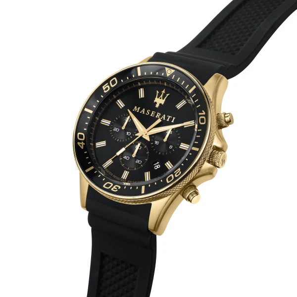 Maserati Sfida Black Silicone Strap Black Dial Quartz Watch for Gents - R8871640001 - Image 2