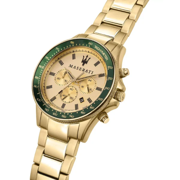 Maserati Sfida Gold Stainless Steel Gold Dial Quartz Watch for Gents - R8873640005 - Image 2