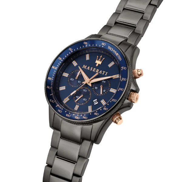 Maserati Sfida Grey Stainless Steel Blue Dial Quartz Watch for Gents - R8873640001 - Image 2
