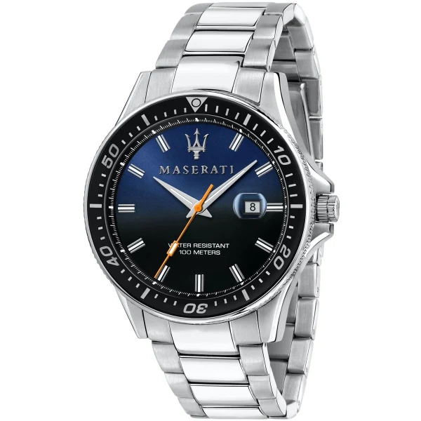 Maserati Sfida Silver Stainless Steel Blue Dial Quartz Watch for Gents - R8853140001