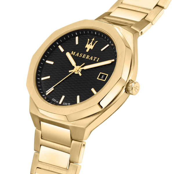 Maserati Stile Gold Stainless Steel Black Dial Quartz Watch for Gents - R8853142004 - Image 2