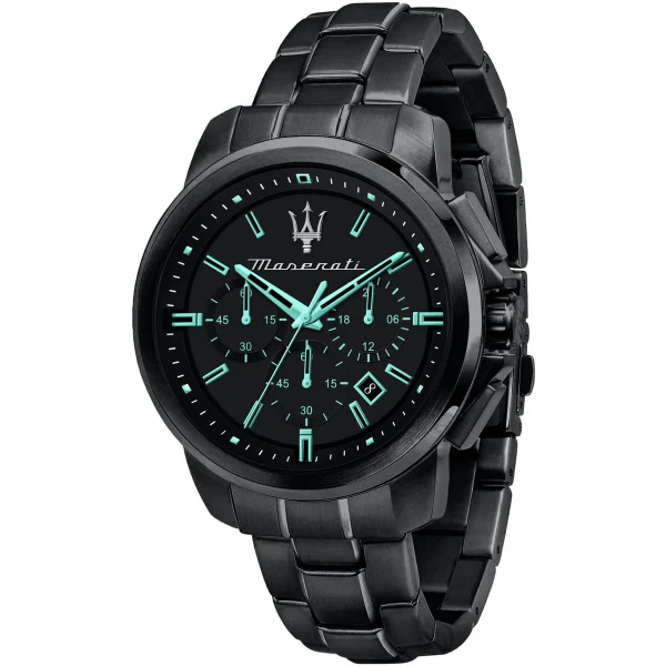 Maserati Successo Aqua Black Stainless Steel Black Dial Quartz Watch for Gents - R8873644003